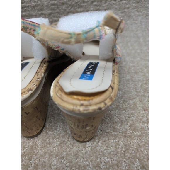Relativity Womens Fabric Sandals Adjustable Strap Patchwork Size 10M Wedge Heel - Picture 5 of 13